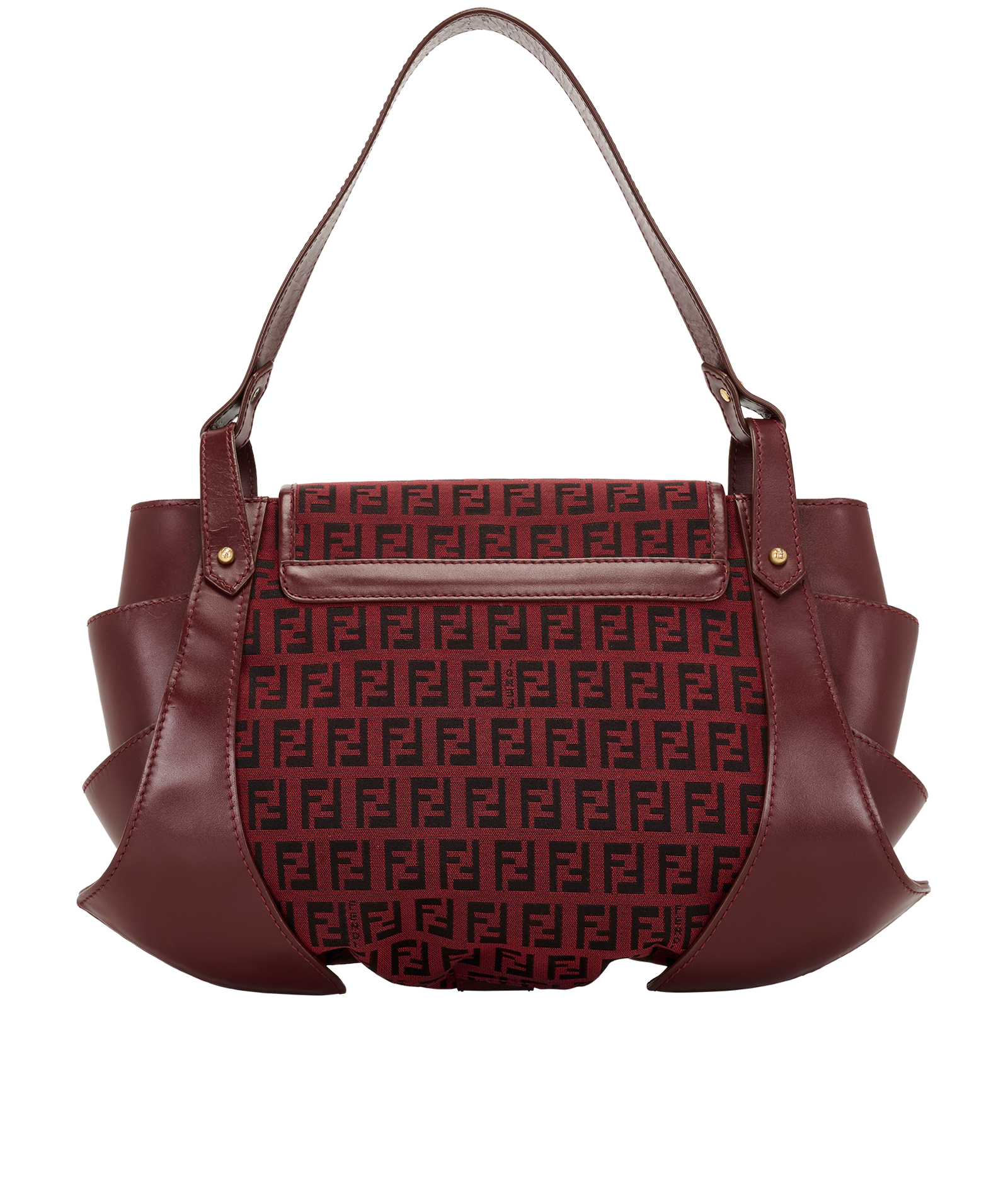 Tuc Hobo, &pound;350, Handbags, Burgundy, Canvas/Leather, Back view
